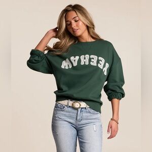 NWT Modish Rebel Yeehaw Oversized Pullover Trekking Green Size Large